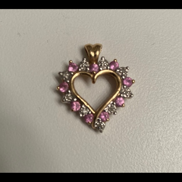 Pink Topaz/Cubic Zirconia Pendant - Picture 1 of 1